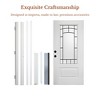 Wooakway 36"W×80"H Exterior Frosted Glass Prehung Front Entry Door Primed Interior Fiberglass Entrance Door - 4 of 4