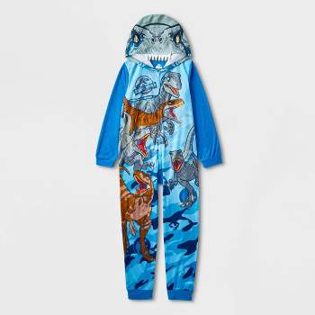 Boys' Jurassic World Blanket Sleeper Pajama Set - Green 8