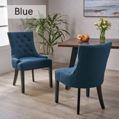 Hrinhom 21.5"W 2 Sets of Diamond Tufted Backrest Dining Chairs,Wooden Legs,Fabric