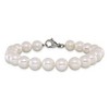 Chisel Stainless Steel 9-10mm Hand Knotted White Round Freshwater Cultured Pearl 8" Bracelet - 4 of 4