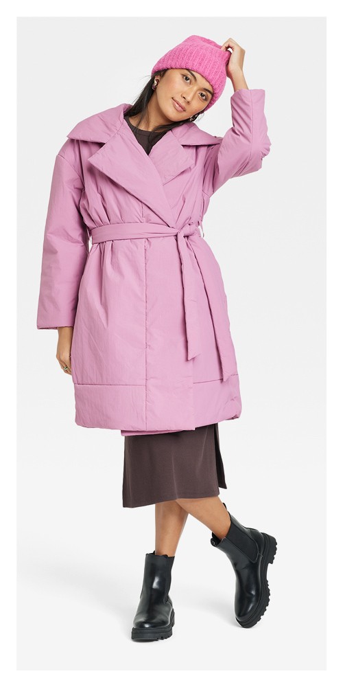 Women's Wrap Jacket - A New Day™ Purple XS, Women's Plus Size Crewneck Slogan Sweater - A New Day™ Black 4X