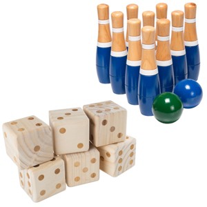 Toy Time Set of 2 Outdoor Games – Lawn Bowling Game and 6-Pack of Large Dice - 1 of 4