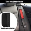Unique Bargains Universal Seat Belt Shoulder Pad Car Safety Strap Covers Neck Mat for Comfortable Driving Faux Leather Hole 9.65"x2.56" 2 Pcs - 2 of 4