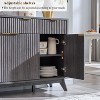 60" Buffet Sideboard Cabinet, Fluted Coffee Bar Table with 3 Drawers & 4 Doors, Modern Sideboard for Dining Room, Living Room - 4 of 4