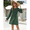 Women Crew Neck Long Sleeve Winter Dress with Pockets - 3 of 4