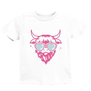 Cow Heart Glasses Glitter - Youth Short Sleeve Graphic T-Shirt - 1 of 4