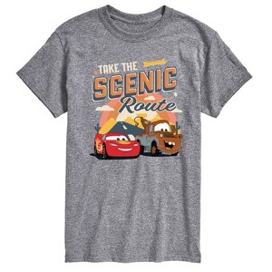 Men's - Cars - Lightning and Mater Take The Scenic Route Short Sleeve Graphic T-Shirt - 1 of 4