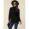 Seta T Women's Solid Fall Winter Turtleneck Long Sleeve Spilt Hem Tunic Pullover Sweater - 3 of 4