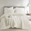 3 Pcs Cozy Plush Bedding Comforter Set, Premium Flannel Super Soft Ribbed Blanket, All Season Fluffy Cozy Lightweight Bed Set with Matching Shams - 2 of 4