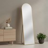 HomeRoots 59" Gold Metal Arch Freestanding and Wall Mount Framed Full Length Mirror - 2 of 4