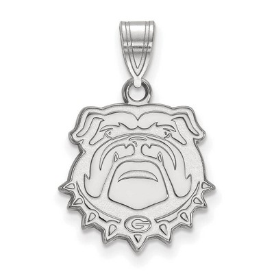 Black Bow Jewelry 14k White Gold Georgia Bulldogs NCAA Medium Pendant