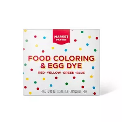 Assorted Food Coloring Bottles - 4pk/1.2oz - Market Pantry™