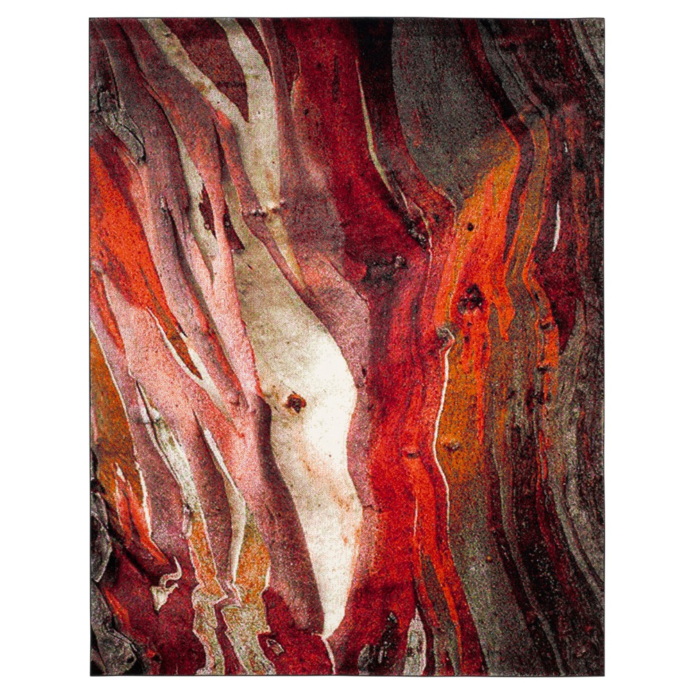 8'x10' Calabasas Abstract Loomed Area Rug Red/Multi - Safavieh