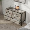 Vynxaria Wood Dresser: 6-Drawer Storage Closet for Bedroom, Sturdy Steel Frame, 48"W x 15.75"D x 31.22"H, Rustic Grey Finish. - 2 of 4