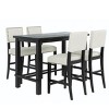 5-Piece Rectangular Counter Height Dining Set with 4 Beige Upholstered Chairs, Compact Dining Furniture for Small Spaces–The Pop Home - 3 of 4