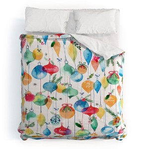 Ninola Design Christmas Baubles ords Comforter + Pillow Sham(s) - Deny Designs - 1 of 3
