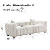 GDFStudio Ovando 87.4'' Modern Velvet Fabric 3-Seater Sofa with Metal Legs and 2 Pillows - 3 of 4