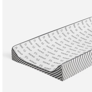 Bacati - Love Gray/White kisses n hugs Changing Pad Cover - 1 of 4