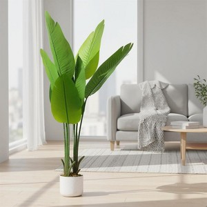 3.6FT Artificial Monstera Tree with Natural Wood Trunk & Large Leaves - Realistic Potted Indoor Outdoor Plant for Home Decor, Perfect As a Gift 120CM - 1 of 4