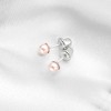 Girl's Pink Tone Pearls Screw Back Sterling Silver Earrings - In Season Jewelry - 4 of 4