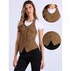 INSPIRE CHIC Women's Denim Halter Neck Button Down Backless Jean Vest - 2 of 4