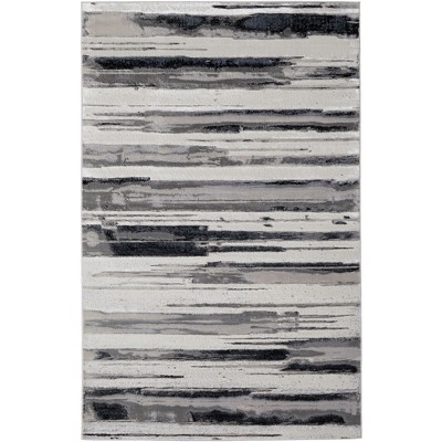 Micah Modern Abstract Silver/Gray/Black Area Rug