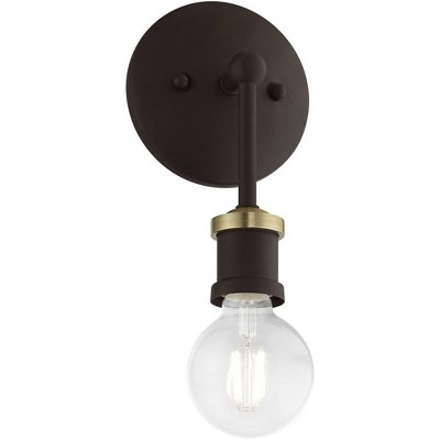 Bronze and Antique Brass 1-Light Vanity Sconce