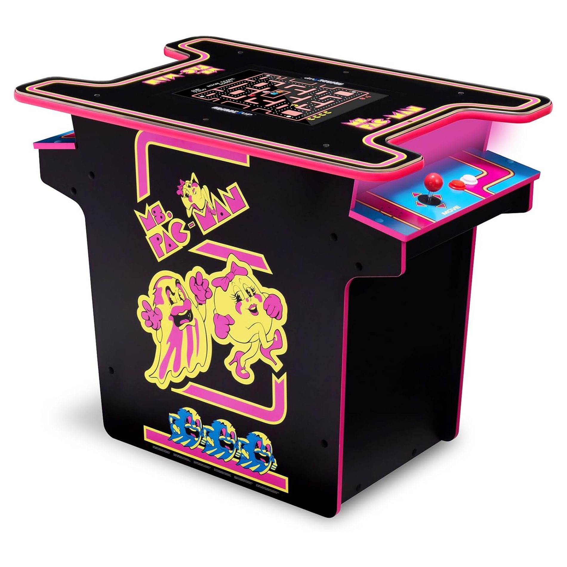 Arcade1UP Ms. PAC-MAN Head-to-Head Arcade Machine 12in1 Retro Home Arcade Table