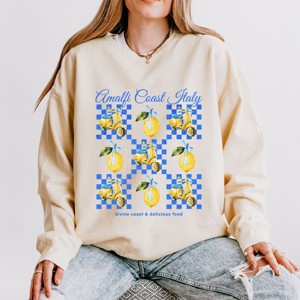 Simply Sage Market Amalfi Coast Italy Lemons Lightweight Garment Dyed Sweatshirt - 1 of 4