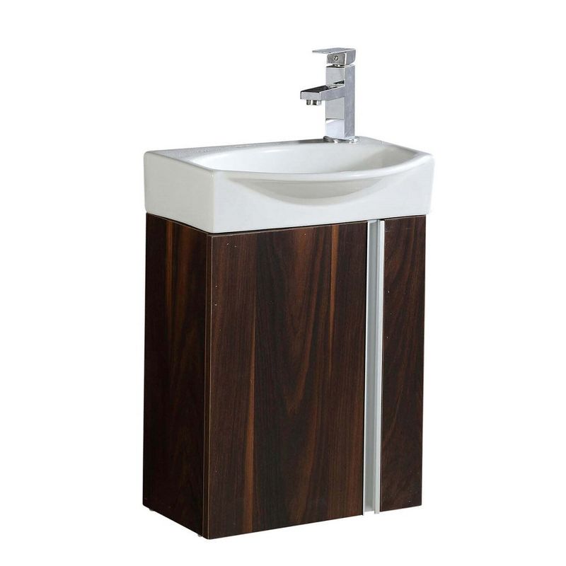 Fine Fixtures Compacto Small Wall Mounted Bathroom Vanity Set with Sink - Mirror Included, 2 of 9