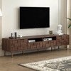 ORRD Mid Century TV Stand - 2-Drawer Media Console for 85" TVs, Entertainment Storage for Living Room/Bedroom（Brown） - 2 of 4