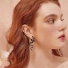 Mysterious Serpent Earrings - Vintage Gothic Gold & Silver Design, a Bold Halloween Statement Piece for Women - 2 of 4