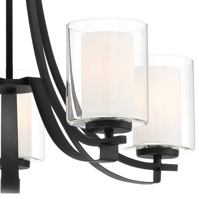 Sand Coal Nickel 5-Light Glass Chandelier Pendant