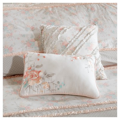 King Gray Cotton Reversible Comforter Set with Textured Accents