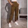 Coolmee Women's Lightweight Cargo Pants Casual Travel Sweatpants Joggers Elastic Waist Button Pockets - 3 of 4