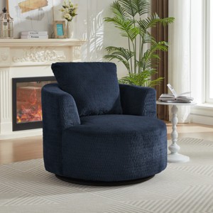 Faux Fur Swivel Accent Chair with 360° Rotation, 39.4'' Plush Lounge Seating for Living Room Bedroom-3irtyhousy - 1 of 4