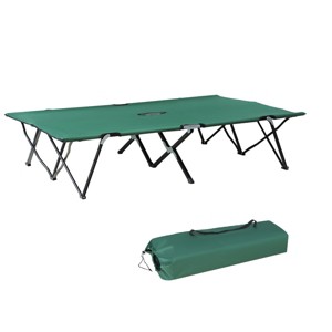 2 Person Folding Camping Cot for Adults, 50" Extra Wide Outdoor Portable Sleeping Cot with Carry Bag, Elevated Camping Bed, Beach Hiking - 1 of 4