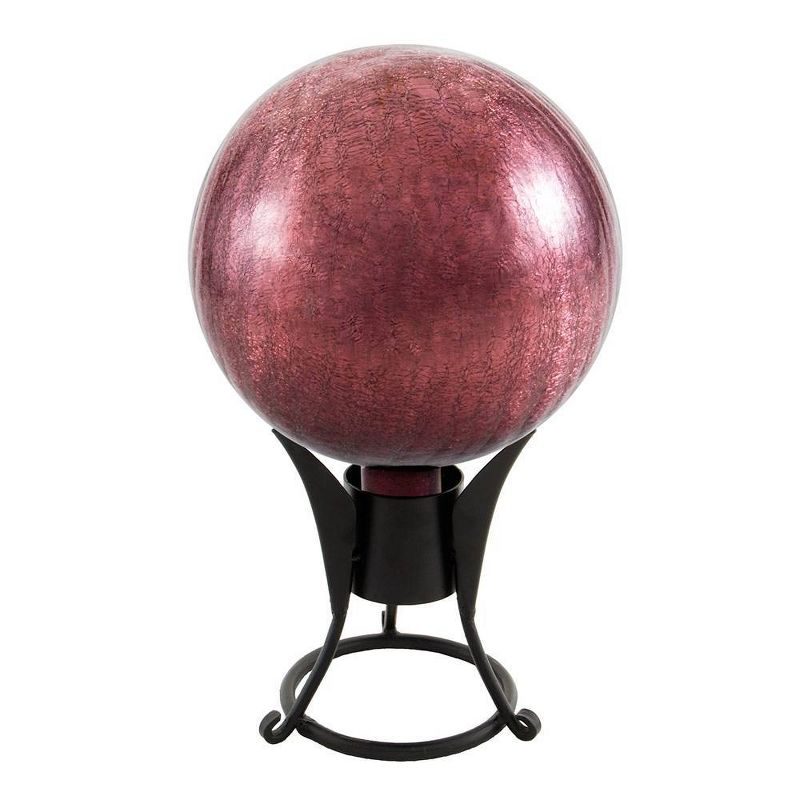 7.75&#34;  Small Iron Trestle Gazing Globe Ball Stand Black Powder Coat Finish - ACHLA Designs, 3 of 5