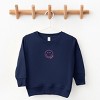 The Juniper Shop SmileyWorld Embroidered Smiley Face Outline Toddler Sweatshirt - 4T - Navy - 2 of 4