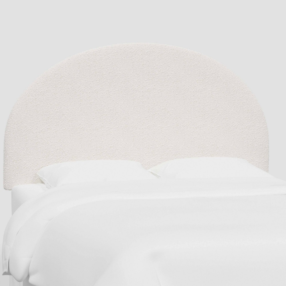Photos - Bed Frame Adaline Full Size Upholstered Half-Moon Headboard in Classic Boucle Snow - Threshold™