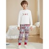 INSPIRE CHIC Christmas Family Pajama Sets Matching Snow Print Long Sleeve Tops with Pants Lounge Set - 4 of 4
