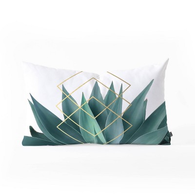 Gale Switzer Agave Geometrics Oblong Lumbar Throw Pillow Green - Deny Designs