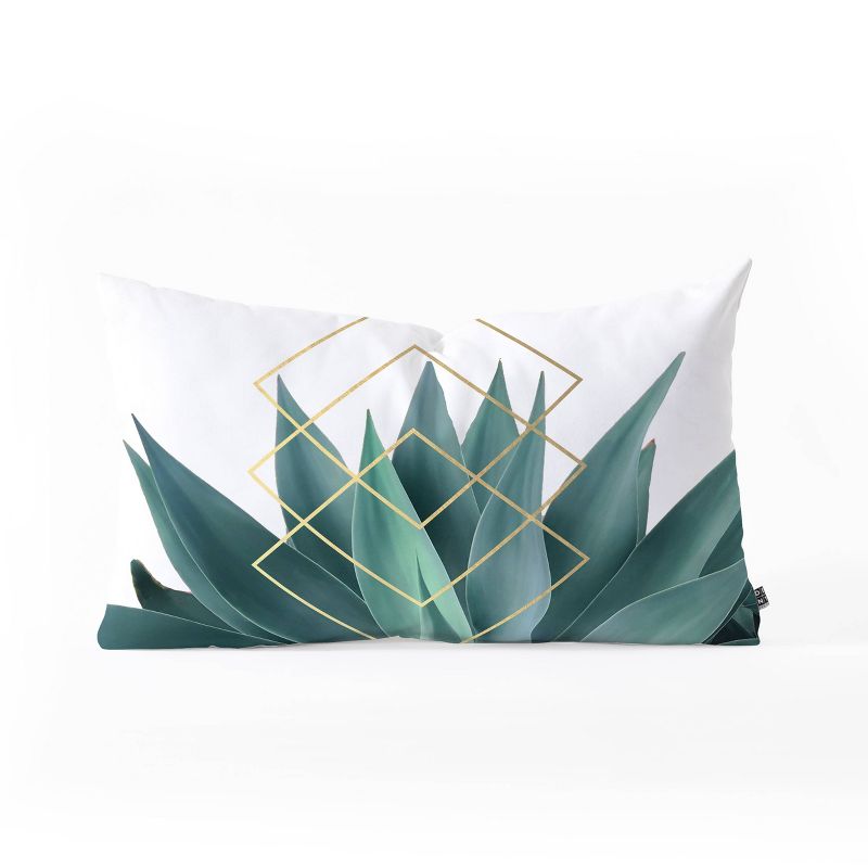 Gale Switzer Agave Geometrics Oblong Lumbar Throw Pillow Green - Deny Designs, 1 of 5