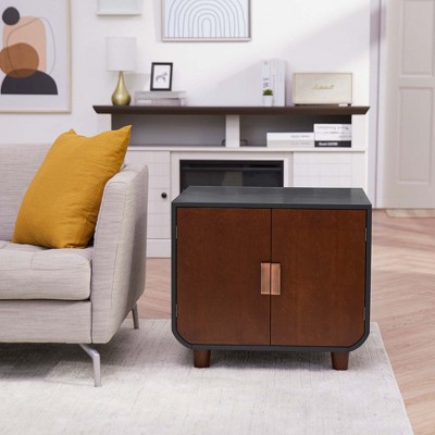 Mocha Walnut Mid-Century Modern Cat Litter Box Enclosure