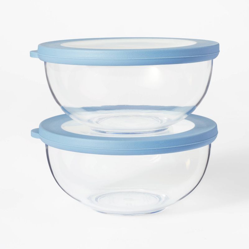 1qt 2pk Tritan Plastic Food Storage Bowls with Lids - Figmint&#8482;, 1 of 5