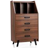 Costway 3-Cube Chest of Drawers Storage Organizer 4-Drawer Dresser with Countertop
