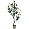 Artificial Magnolia Tree,Realistic Faux Plants in Pot,Magnolia Tree,Tree Indoor with Blooming Flowers and Leaves for Garden Office Party Wedding - 4 of 4