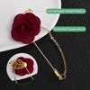 Unique Bargains Wedding Camellia Flower Lapel Pin with Leaf Brooch for Men Suit 10 Pcs - 2 of 4