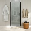ONWITH 36 to 37-1/4 in. W x 72 in. H Pivot Swing Frameless Shower Door in Black with Clear Glass - 2 of 3