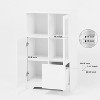 GDFStudio Thalric 25.60'' Modern Cabinet with 2 Glass Doors, 1 Drawer and 1 Open Storage and Adjustable Shelves - 4 of 4